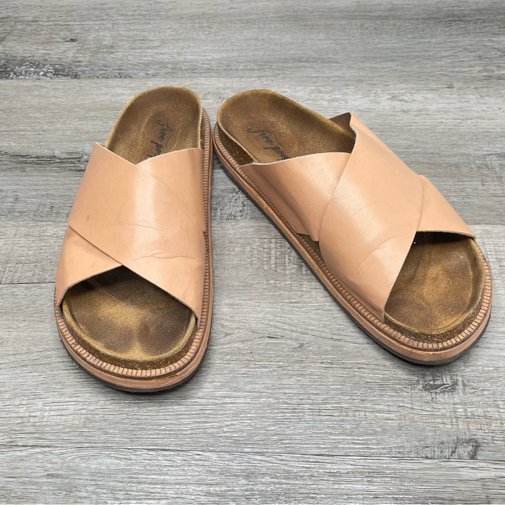Free People Blush Crisscross Sandals